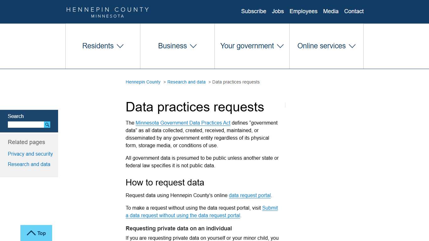 Data practices requests | Hennepin County