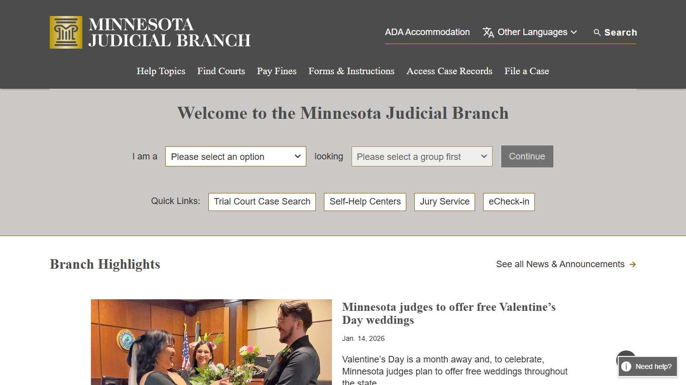 Minnesota Judicial Branch Homepage